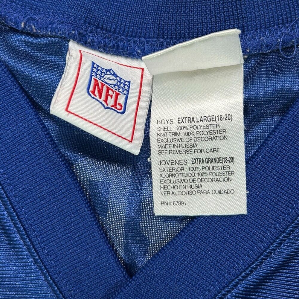 NFL Youth Giants Barber 21 Jersey Blue Boys XL 18-20 V Neck New York TIKI - Picture 8 of 11